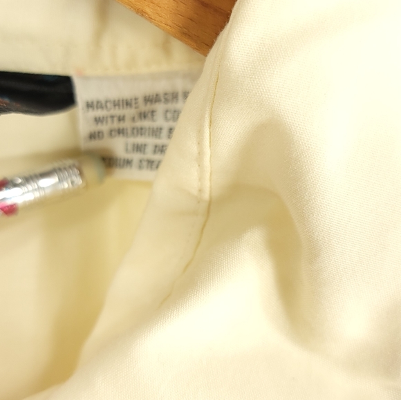 Vintage Van Cort Snap Front Western Shirt Men's XL Light Yellow Distressed - Picture 11 of 11